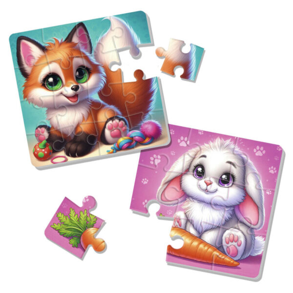 М’які пазли «Зайчик та лисичка» VladiToys VT1102-35 – розвиваюча гра для дітей 3–5 років 2
