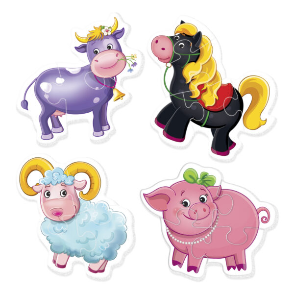 Бебі пазли «Ферма» VladiToys – перші м’які пазли з тваринками 1