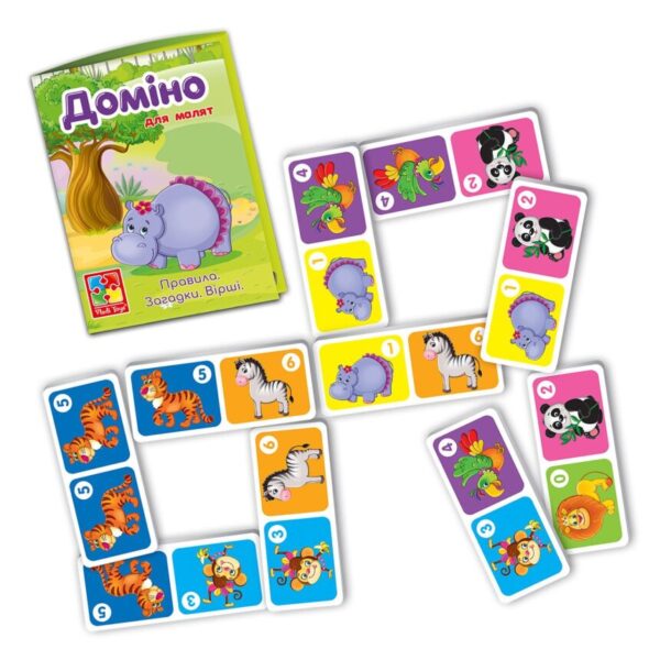 Доміно «Зоопарк» VladiToys – настільна гра для дітей 3+ Доміно «Зоопарк» VladiToys – настільна гра для дітей 3+