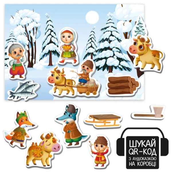 Гра розвиваюча Vladi Toys магнітний театр з аудіоказкою Казкові голоси "Лисичка-сестричка і вовк-панібрат. VT3206-36 3