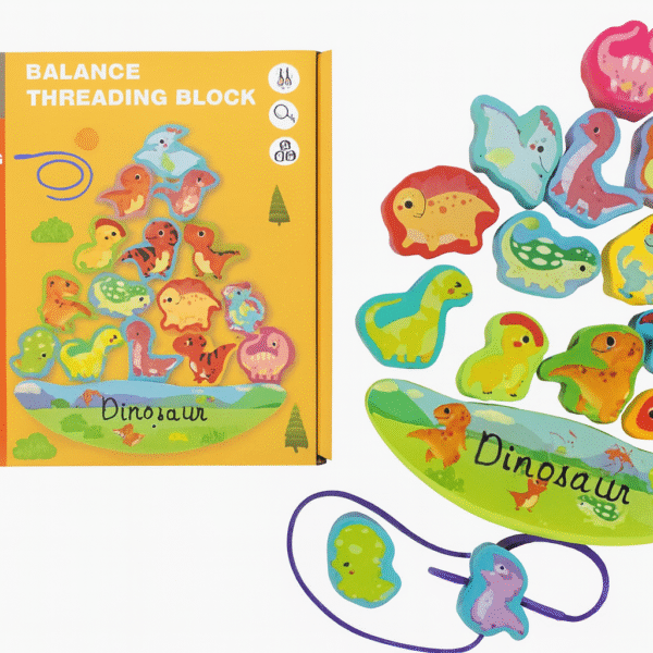 Балансир дерев'яний плюс шнурівка динозаври 1