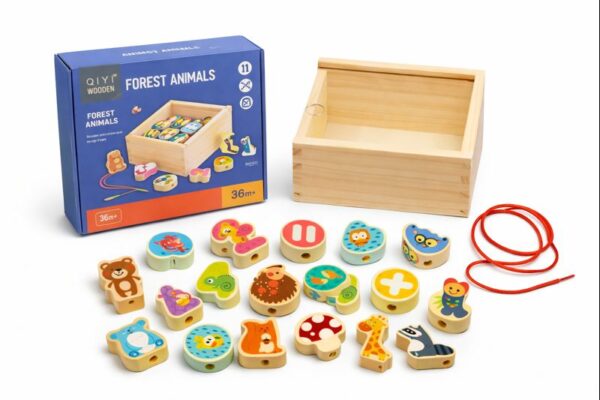 Шнурівка дерев’яна: тварини та цифри у дерев’яному коробі 6