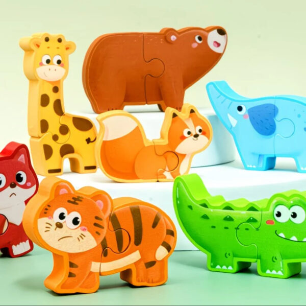 Зоопарк 3Д- пазли деревяні тваринки 1