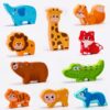 3D дерев’яні пазли-половинки «Зоопарк»
