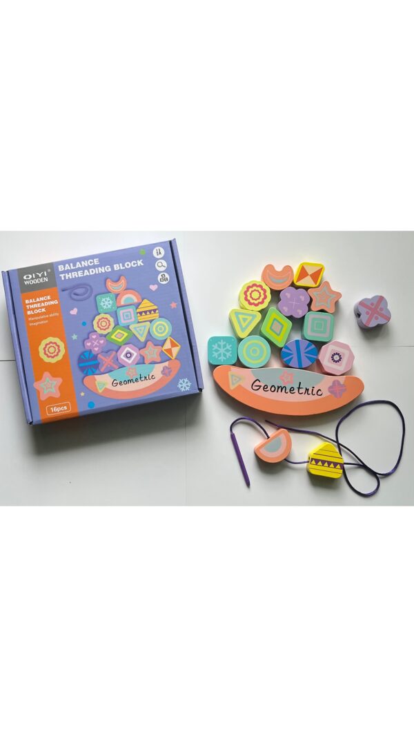 Дерев’яний балансир-шнурівка: геометричні фігури 1