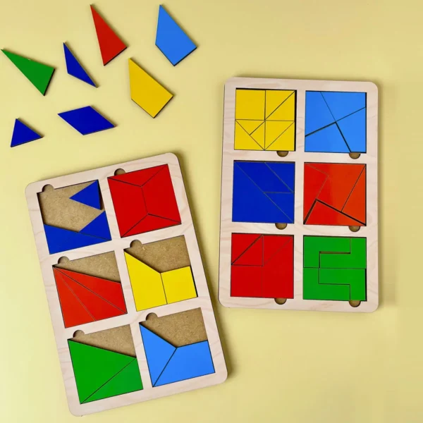 Пазли-вкладки дерев'яні «Квадрати Нікітіна» — 2 рівень