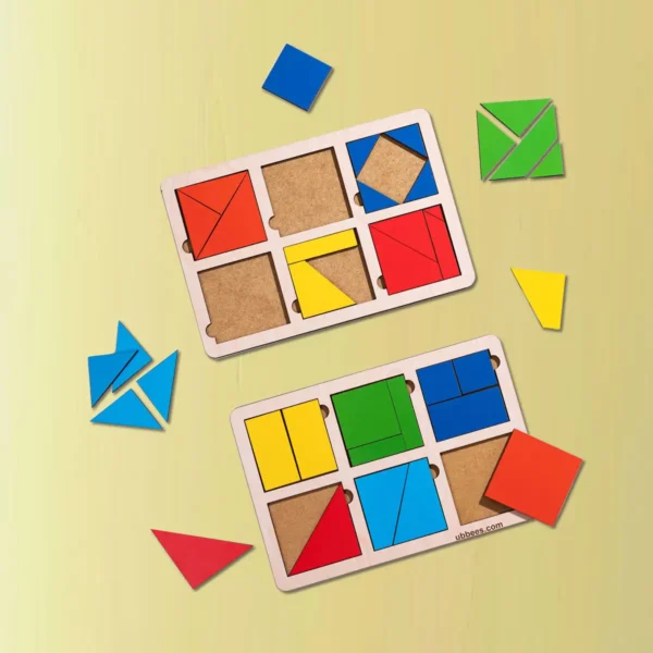 Пазли-вкладки дерев'яні Квадрати Нікітина 1 рівень 4 фото