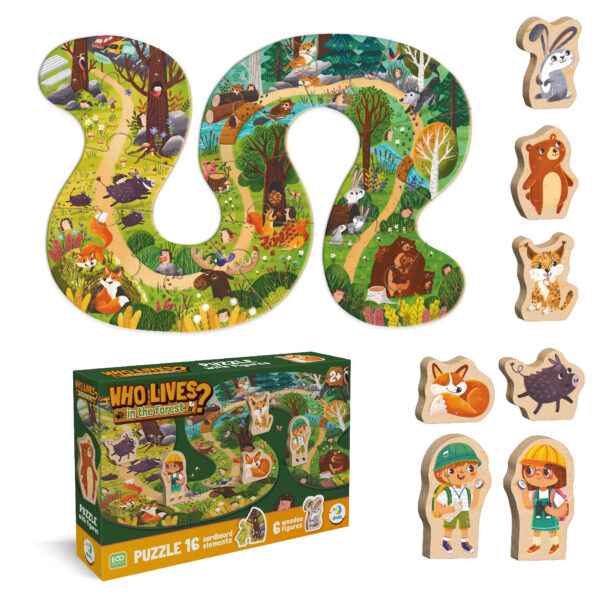 Пазл DoDo Хто живе в лісі? 16 елементів великий Пазл DoDo Хто живе в лісі? 16 елементів великий
