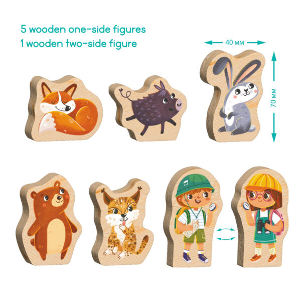 Пазл DoDo Хто живе в лісі? 16 елементів розмір фігурок Пазл DoDo Хто живе в лісі? 16 елементів розмір фігурок