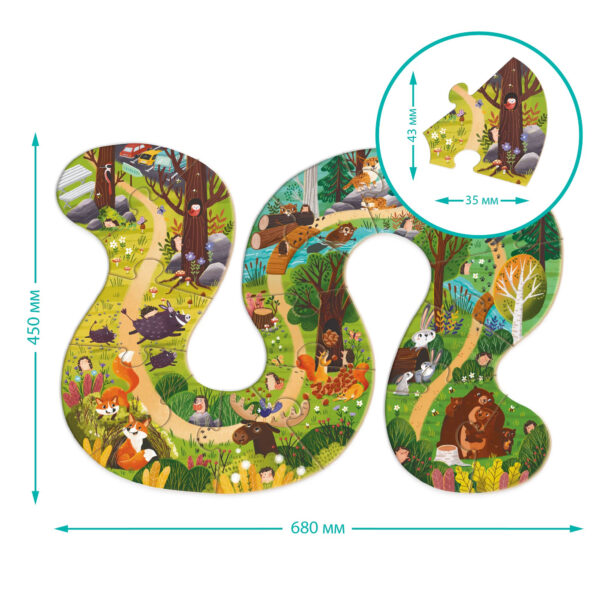 Пазл DoDo Хто живе в лісі? 16 елементів розмір пазла Пазл DoDo Хто живе в лісі? 16 елементів розмір пазла