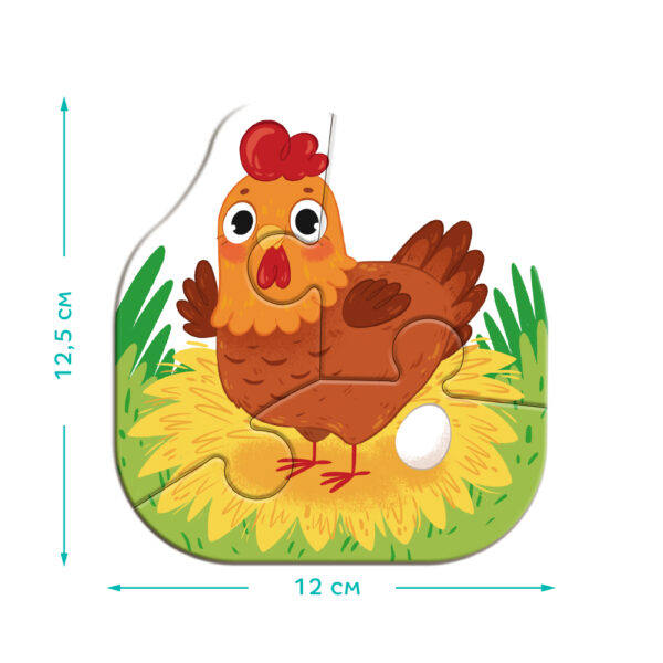 Пазл 4в1 Dodo Baby puzzle Сільські тварини пазл розмір