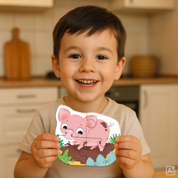 Пазл 4в1 Dodo Baby puzzle Сільські тварини дитина