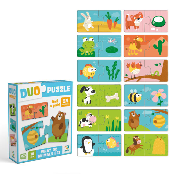 Пазл Dodo DUO Хто що їсть 300691 пазли 12 пар
