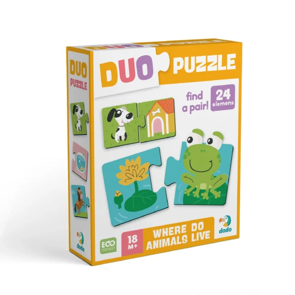 Пазл Dodo DUO Звірята та їх домівки 300690