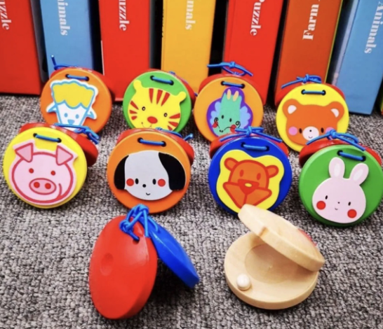 Дерев’яні кастаньєти для дітей — музична Montessori іграшка для розвитку ритму та моторики 3