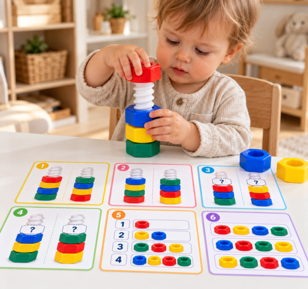 Развивающая игра с цветными гайками